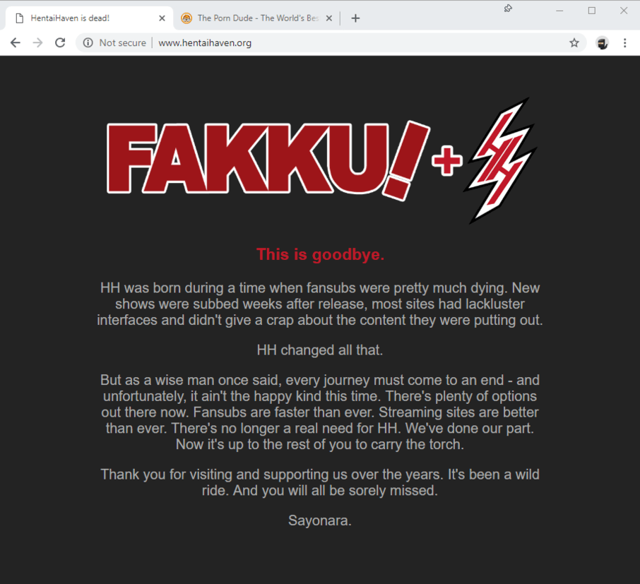 HentaiHaven is dead. Site is down.